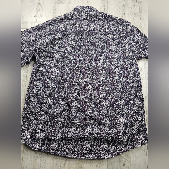 Cinch Paisley Purple Button Up Long Sleeve Cotton Shirt Men's Size S - Picture 6 of 7